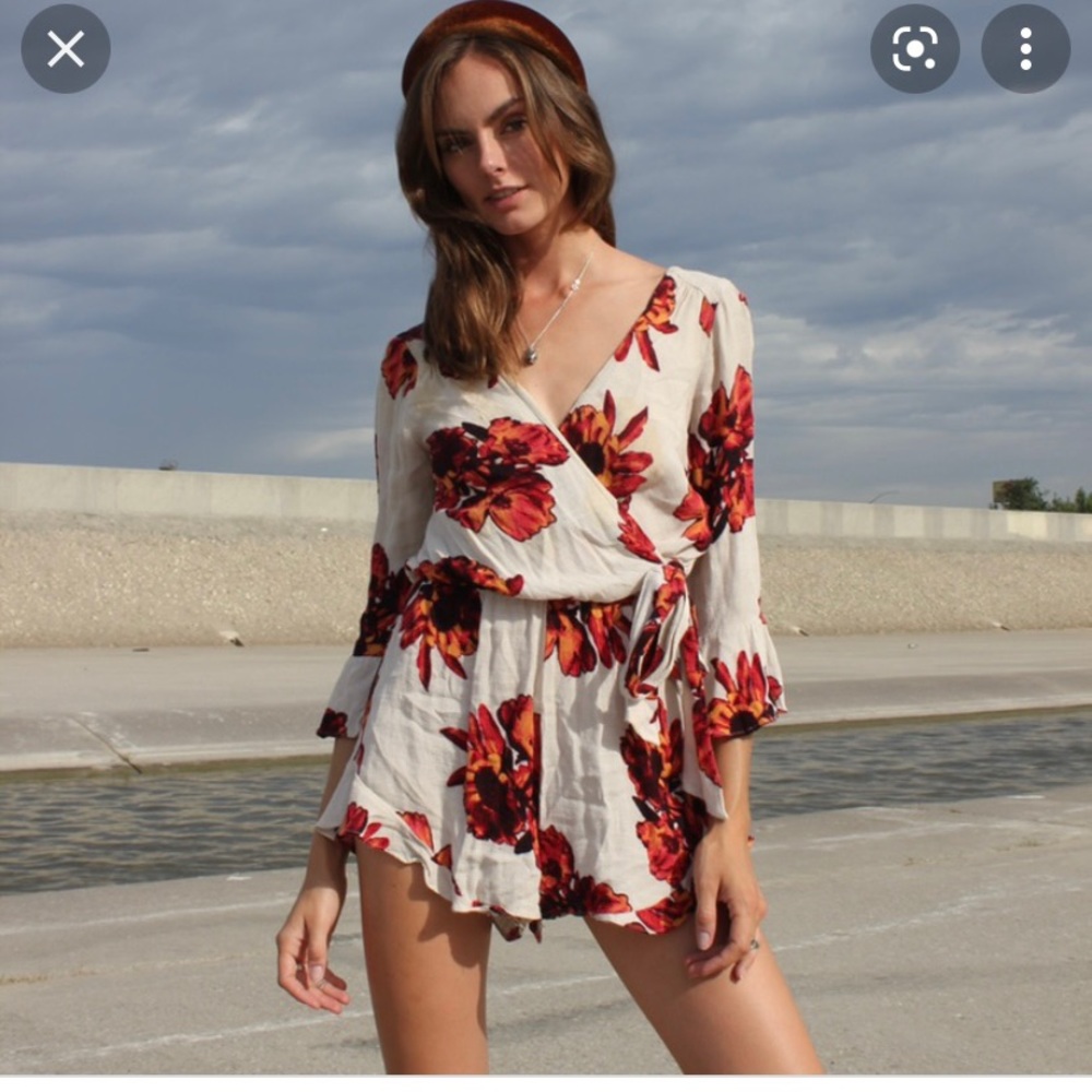 Free People Flowy Floral Romper M